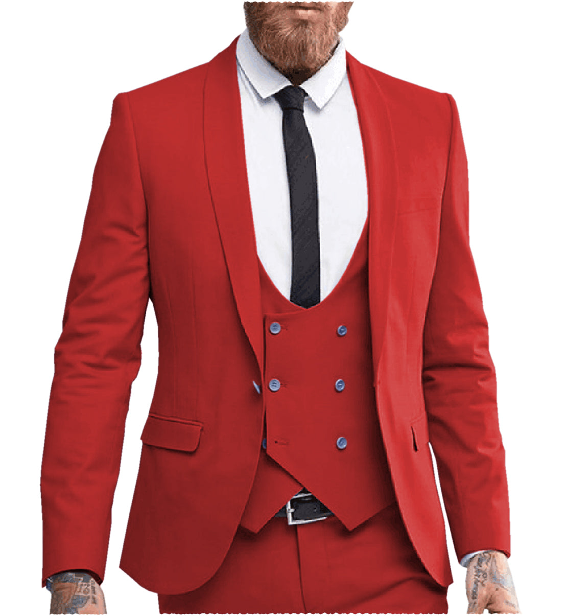 Red Tuxedo in Men's Formal Attire– Tiavllya