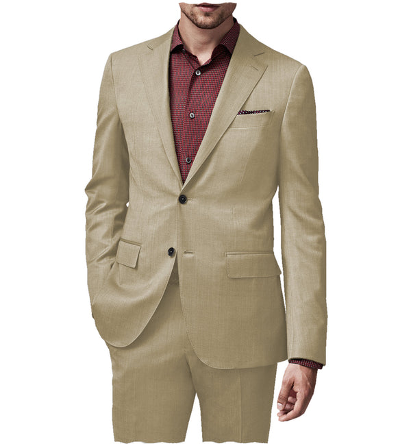 2 Pieces Suit - Fashion 2 Pieces Mens Suit Flat Notch Lapel Tuxedos For Wedding (Blazer+Pants)
