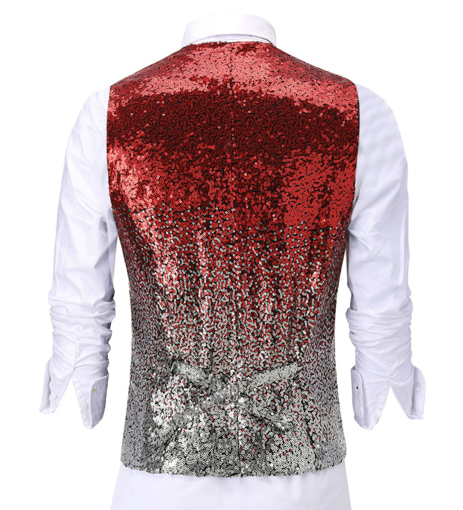 Suit Vest - Men's Fashion Gradient Sequined Suit Vest V Neck Suit Vest