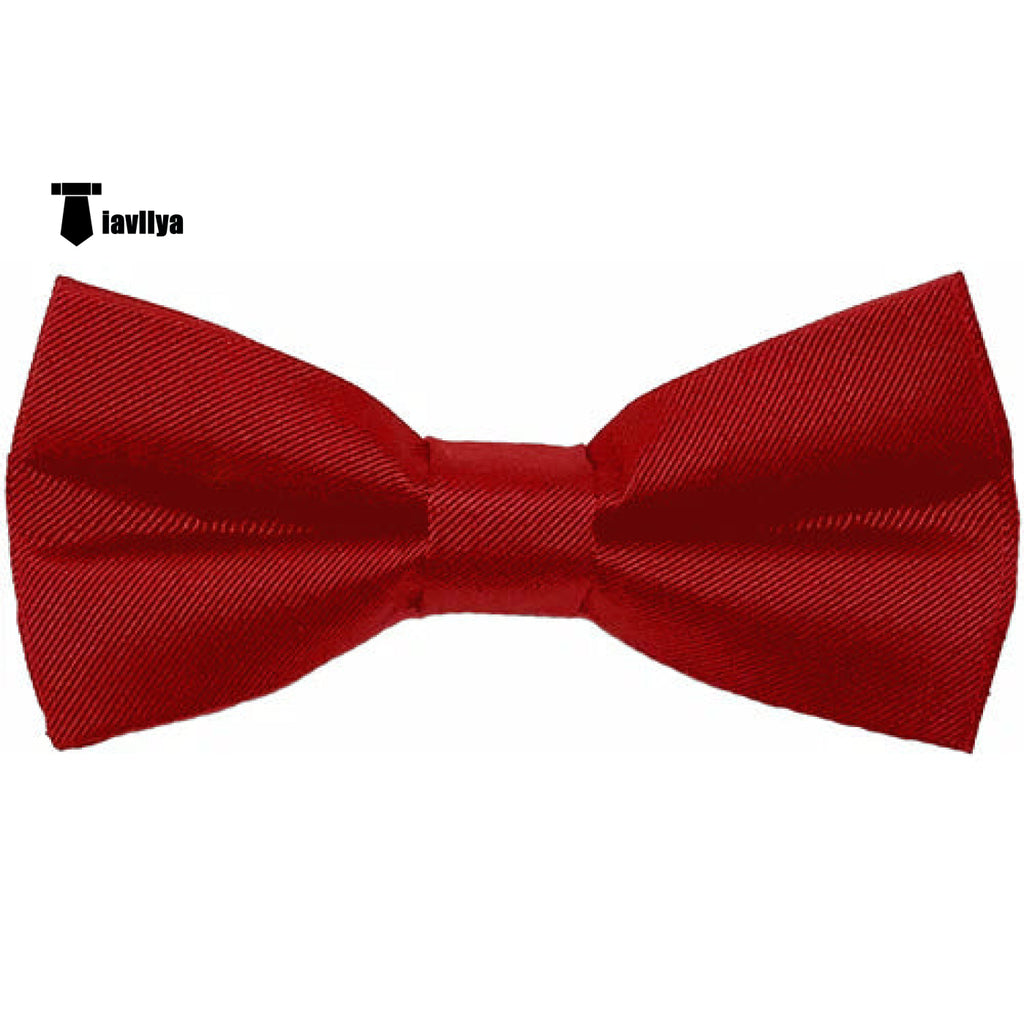 Men’s Modern Fit Classic Solid Color Bow Tie Red Accessories