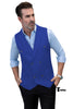 Fashion Men’s Suit Vest Regular Fit Peak Lapel Waistcoat Wedding Xs / Royal Blue