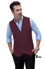 Fashion Men’s Suit Vest Regular Fit Peak Lapel Waistcoat Wedding Xs / Burgundy