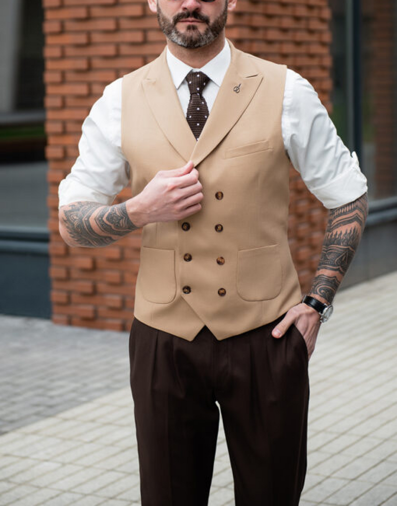 Double breasted waistcoat wedding best sale