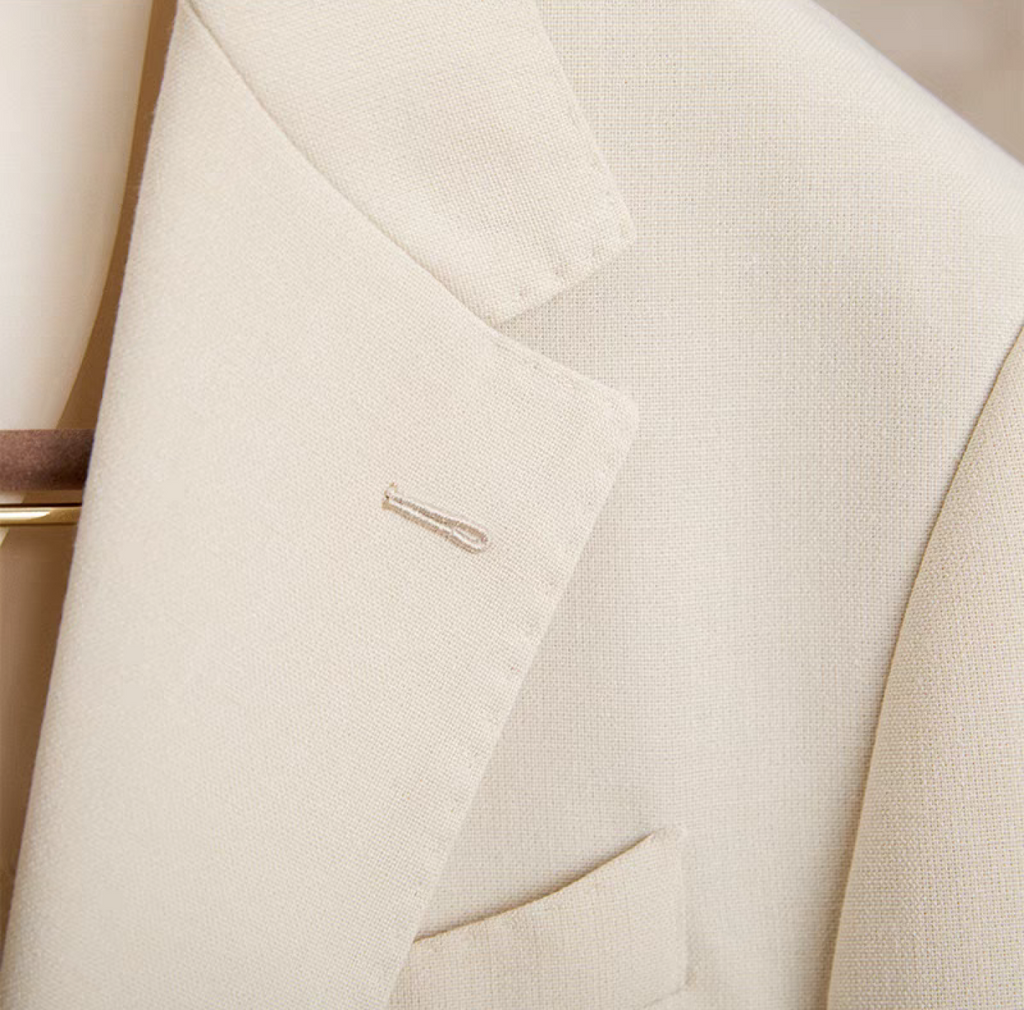 Fashion Men’s 2 Pieces Mens Blazer Notch Lapel Linen For Wedding