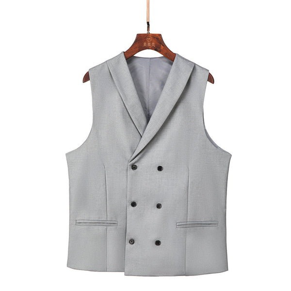 Fashion Men’s Suit Vest Regular Fit Shawl Lapel Waistcoat Wedding