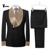 Stylish Men’s Suit 2 Pieces Diamond Collar Shawl Lapel Tuxedo For Party (Blazer + Pants) Xs /