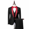3 Pieces Suit - Fashion 3 Pieces Mens Suit Flat Shawl Lapel Tuxedos (Blazer+vest+Pants)