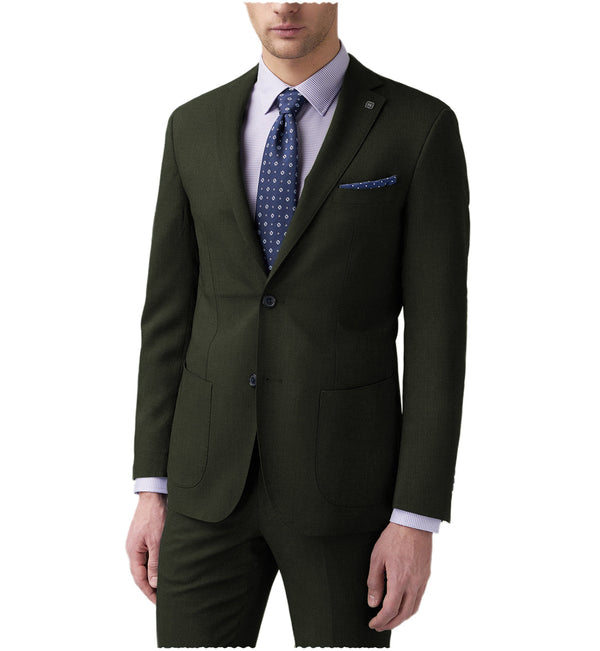 2 Pieces Suit - Men's 2 Pieces Suit Flat Notch Lapel Tuxedos For Wedding (Blazer+Pants)
