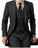 3 Pieces Suit - Men's Casual 3 Pieces Mens Suit Classic Tweed Notch Lapel Tuxedos (Blazer+vest+Pants)