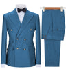 2 Pieces Suit - Formal 2 Pieces Mens Suit Double Breasted Flat Notch Lapel Tuxedos (Blazer+Pants)