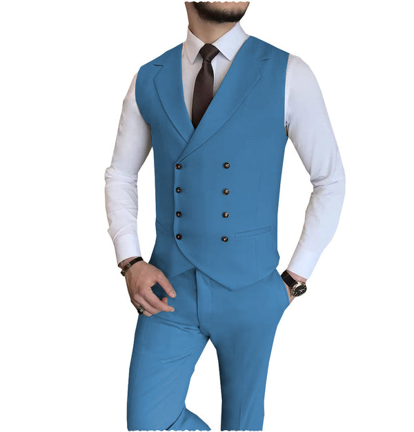 2 Pieces Suit - Fashion 2 Pieces Double Breasted Mens Suit For Wedding (Vest + Pants)