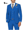 Casual Men’s 3 Pieces Mens Suit Notch Lapel Linen For Wedding (Blazer + Vest + Pants) Xs / Blue