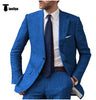 2 Pieces Suit - Casual Men's 2 Pieces Mens Suit Notch Lapel Linen For Wedding (Blazer+Pants)