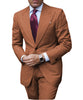 2 Pieces Suit - Fashion Men's 3 Pieces Slim Fit Striped Peak Lapel Tuxedos (Blazer+Pants)