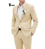 Casual Men’s 2 Pieces Suit Notch Lapel Linen For Wedding (Blazer + Pants) Xs / Champagne Pieces Suit