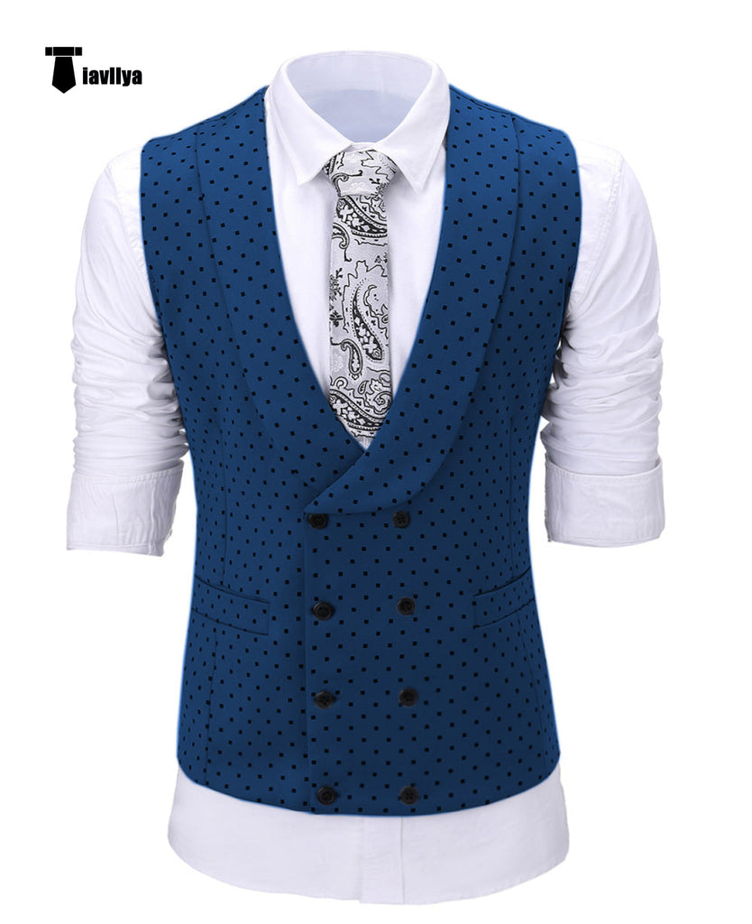 Suit Vest - Fashion Men's Suit Vest Prom Print Shawl Lapel Suit Vest