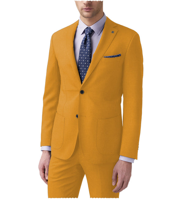 2 Pieces Suit - Men's 2 Pieces Suit Flat Notch Lapel Tuxedos For Wedding (Blazer+Pants)
