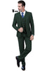 Cassual Men’s 3 Pieces Suit Tweed Peak Lapel Tuxedos (Blazer + Vest + Pants) Xs / Hunt Green