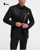 Fashion Men’s 3 Pieces Flat Peak Lapel Tuxedos For Party (Blazer + Vest + Pants) Xs / Black