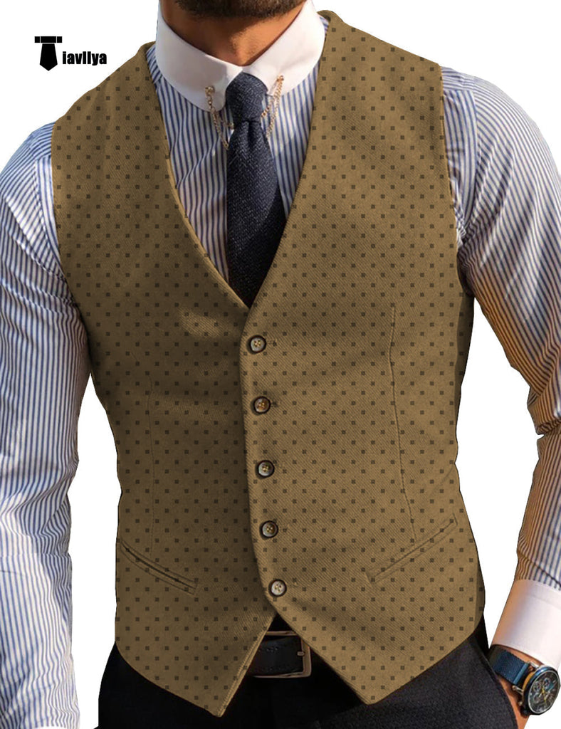 Suit Vest - Fashion Men's Suit Vest Prom Print V Neck Suit Vest