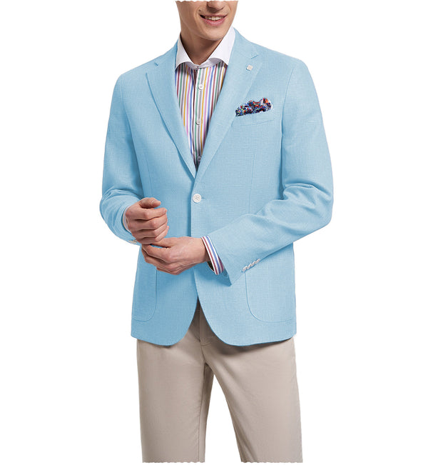 Blazer - Fashion Men's Slim Fit Notch Lapel Flat Blazer