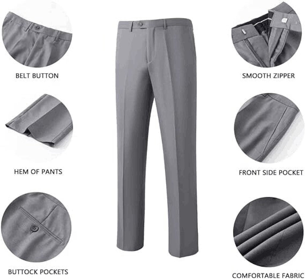 Fashion Men’s Suit Pants Regular Fit Trousers