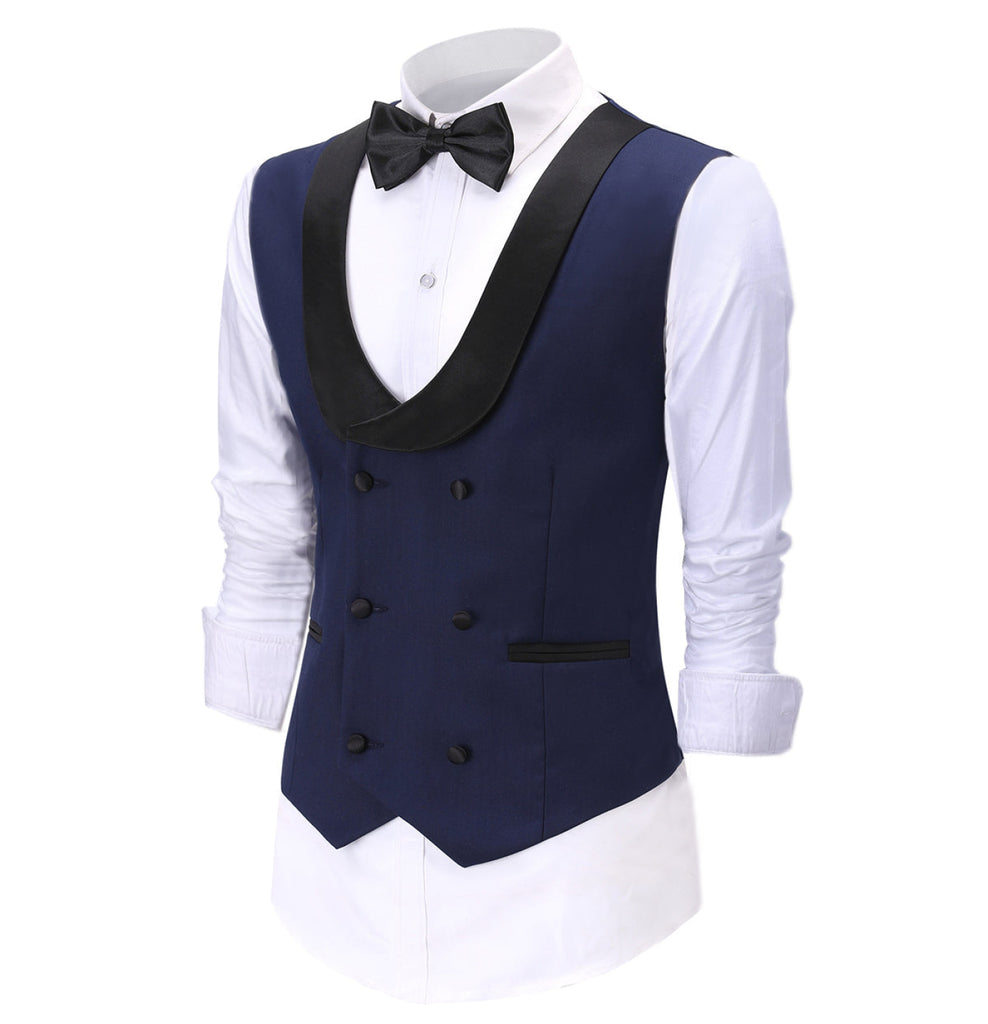 Suit Vest - Fashion Men's Suit Vest Regular Fit Shawl Lapel Waistcoat Groomsmen