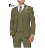 Casual Men’s 3 Pieces Mens Suit Notch Lapel Linen For Wedding (Blazer + Vest + Pants) Xs / Olive