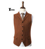 Vintage Classical Men’s Classic Tweed Herringbone Notch Lapel Waistcoat Xs / Orange Suit Vest