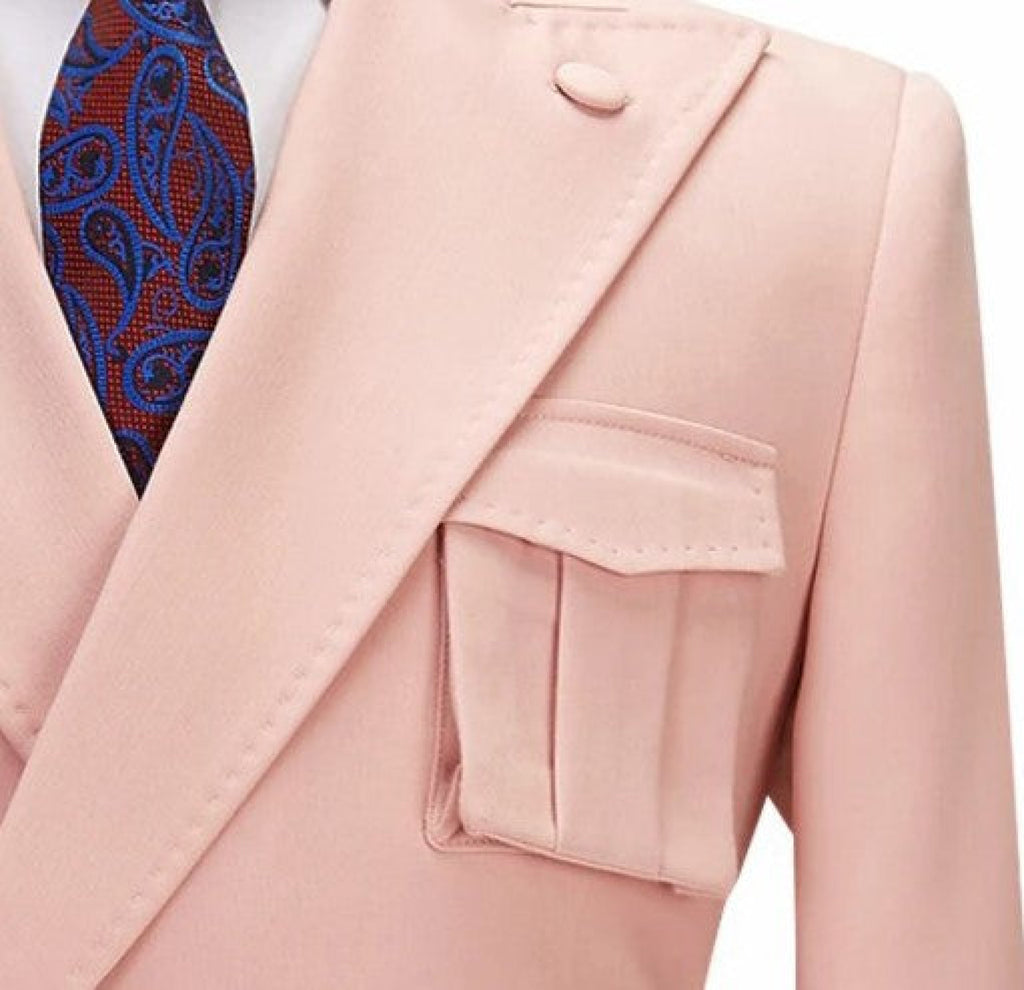 Formal 2 Piece Men’s Suit Slim Fit Peak Lapel Tuxedo For Wedding (Blazer + Pants) Pieces Suit