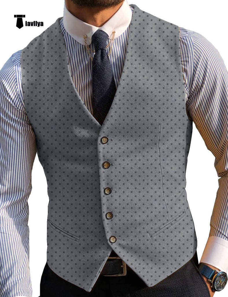 Suit Vest - Fashion Men's Suit Vest Prom Print V Neck Suit Vest