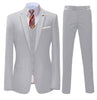 3 Pieces Suit - Formal 3 Pieces Mens Suit Flat Notch Lapel Tuxedos For Wedding (Blazer+vest+Pants)