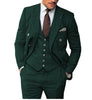 3 Pieces Suit - Vintage Classical Men's 3 Piece Suit Herringbone Tweed Notch Lapel Tuxedos (Blazer+vest+Pants)