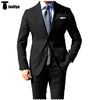 Fashion 2 Pieces Mens Suit Flat Notch Lapel Tuxedos For Wedding (Blazer + Pants) Xs / Black Pieces