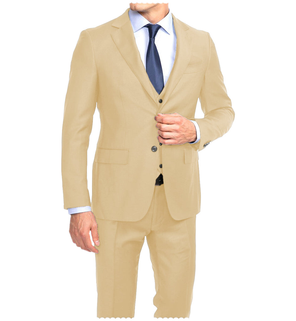3-Pieces Men's Suit: Flat Notch Lapel Tuxedos for Wedding