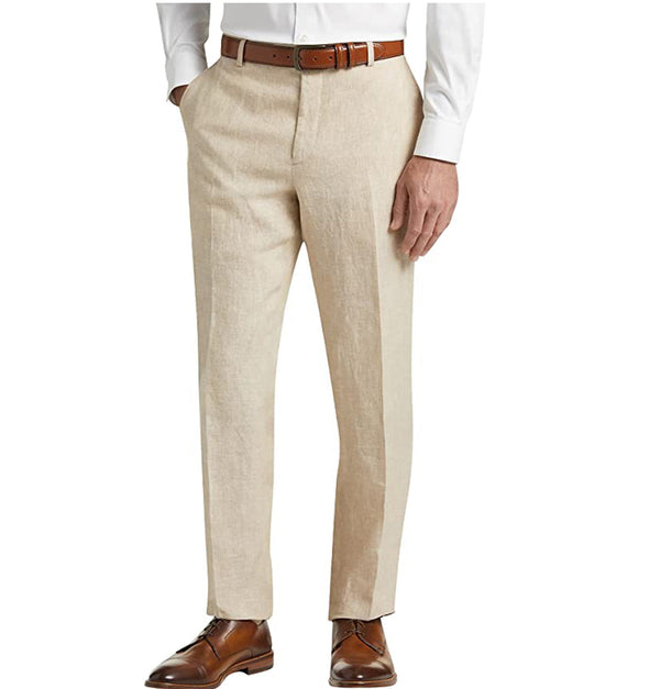 Suit Pants - Casual Men's Suit Pants Cotton Linen Trousers For Wedding
