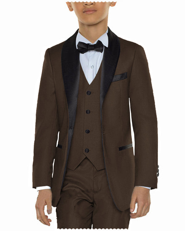 Boy‘s Suit - Fashion Boys' 3 Pieces Suit Regular Fit Shawl Lapel Suit (Blazer+vest+Pants)