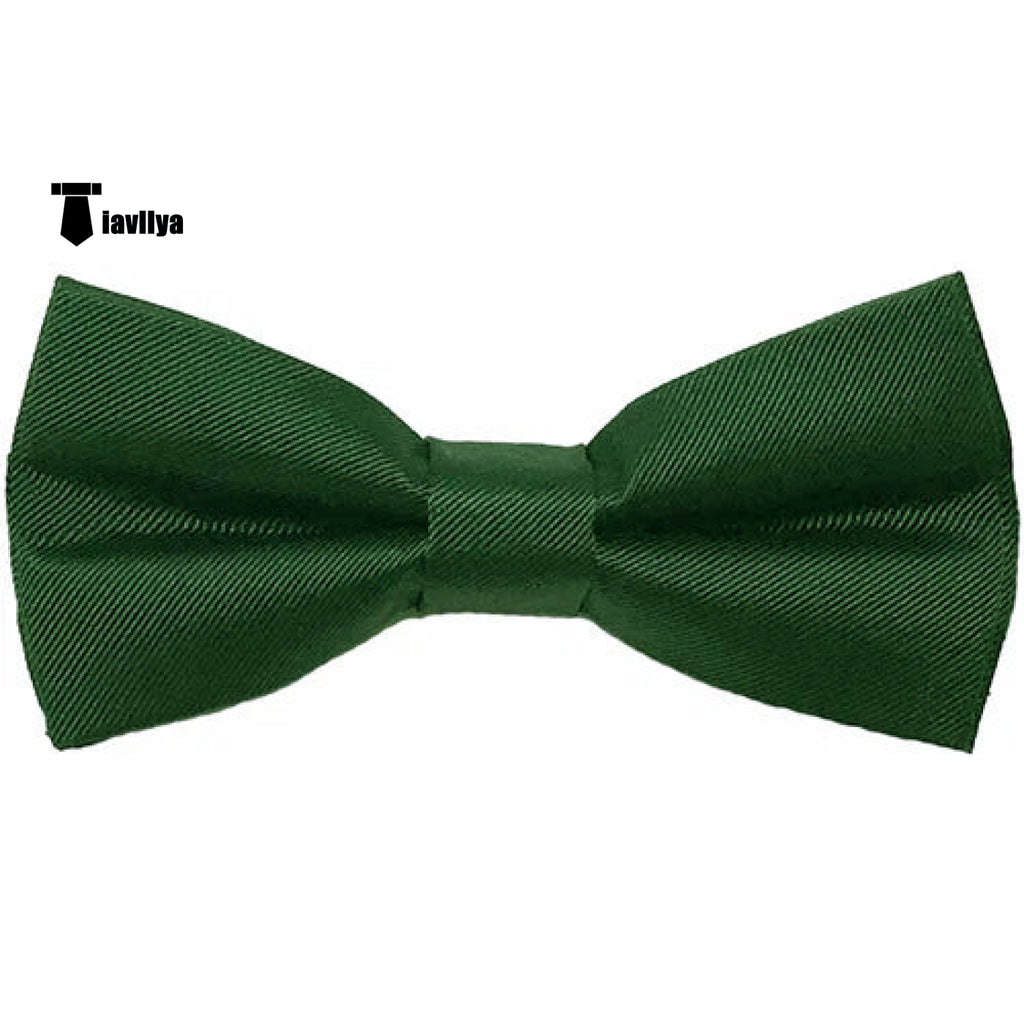 Men’s Modern Fit Classic Solid Color Bow Tie Green Accessories