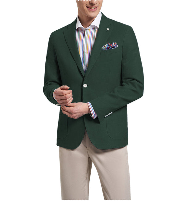 Blazer - Fashion Men's Slim Fit Notch Lapel Flat Blazer