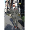 3 Pieces Suit - Formal Men's 3 Piece Suit Herringbone Tweed Peak Lapel Tuxedos (Blazer+vest+Pants)