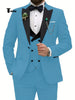 Fashion Men’s 3 Pieces Classic Flat Peak Lapel Tuxedos For Wedding (Blazer + Vest + Pants) Xs /