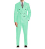 2 Pieces Suit - Fashion 2 Pieces Mens Suit Flat Peak Lapel Double Breasted Tuxedos For Wedding (Blazer+Pants)