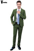 Fashion Mens Suit 2 Pieces Plaid Peak Lapel Tuxedos (Blazer + Pants) Xs / Olive Green Pieces Suit