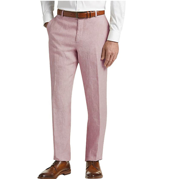 Suit Pants - Casual Men's Suit Pants Cotton Linen Trousers For Wedding