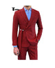 Fashion 2 Piece Men’s Suit Slim Fit Peak Lapel Tuxedo For Wedding (Blazer + Pants) Xs / Red