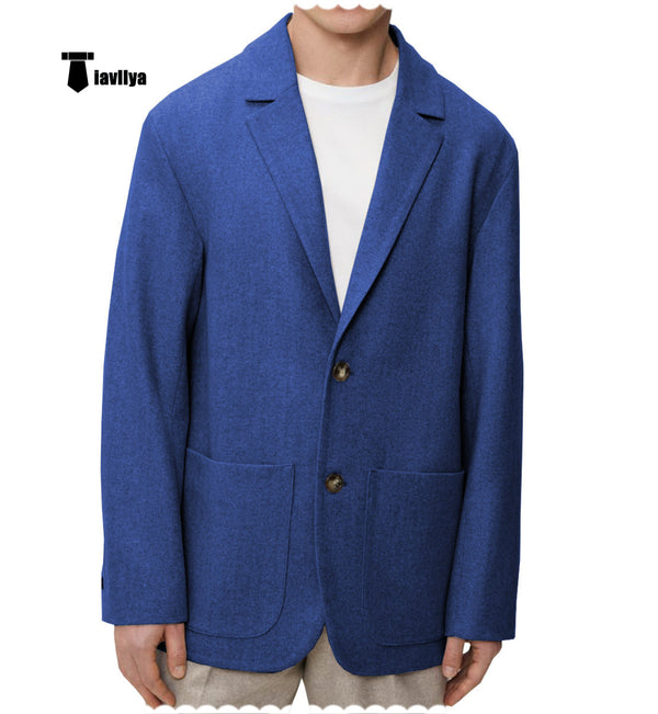 Blazer - Men's Casual Tweed Notch Lapel Blazer