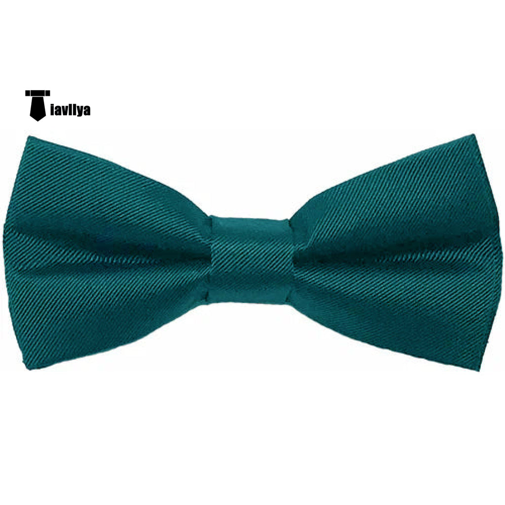 Men’s Modern Fit Classic Solid Color Bow Tie Teal Accessories